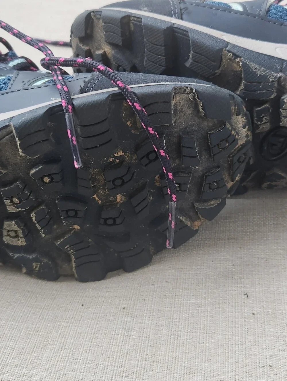 Kids Navy and Pink Trail Sneakers